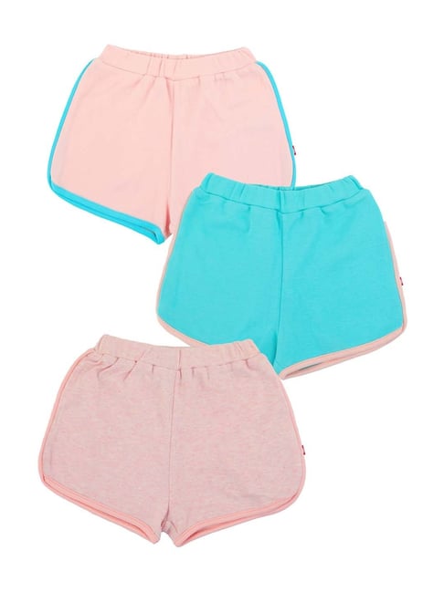 Nino Bambino Kids Multicolor Cotton Regular Fit Shorts Pack of 3