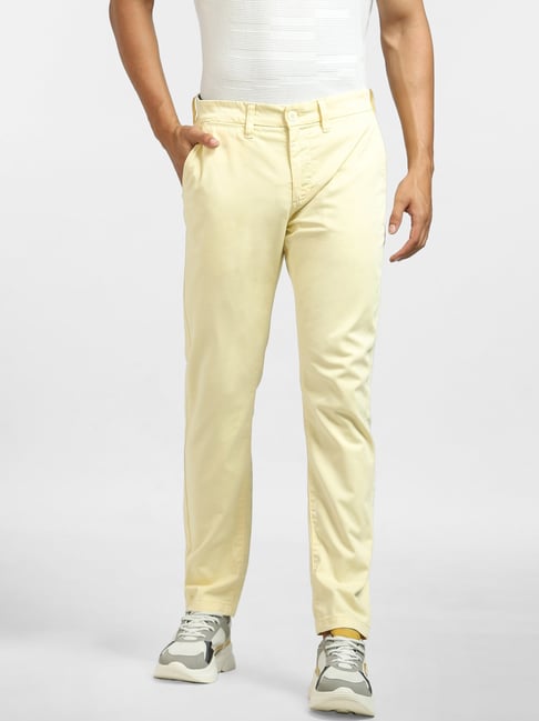 Buy Jack  Jones Yellow Cotton Regular Fit Chinos for Mens Online  Tata  CLiQ