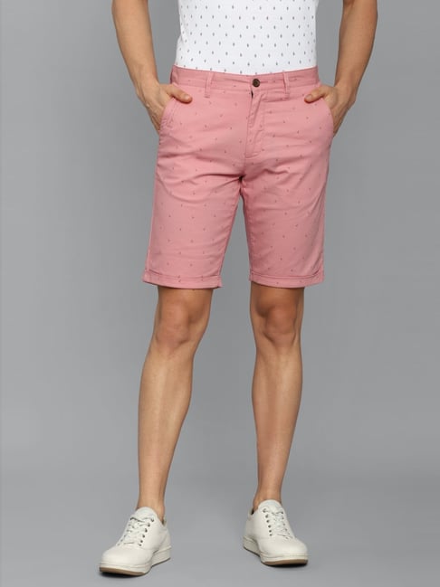 Louis Philippe Pink Slim Fit Printed Shorts-picture-44