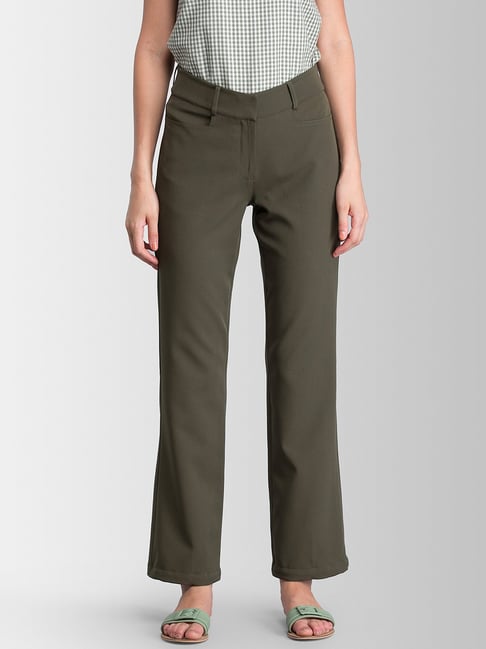 Fablestreet Olive Green High Rise Pants