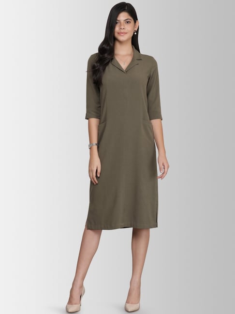 Buy Olive Green Dresses for Women by Fig Online | Ajio.com