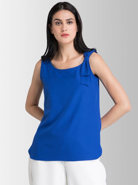 Buy Fablestreet Blue Sleeveless Top for Women Online Tata CLiQ