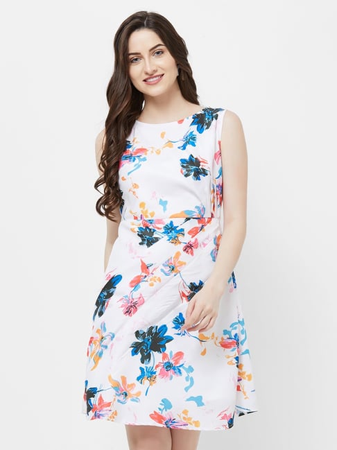 SAYOO Elegant Dresses for Women, Spaghetti Strap Floral Print V-Neck  Sleeveless Ruched One-Piece Summer Outfit, S/M/L - Walmart.com