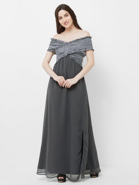 Grey Charcoal Bridesmaids Dresses, Dark Grey Dress for Bridesmaid - June  Bridals