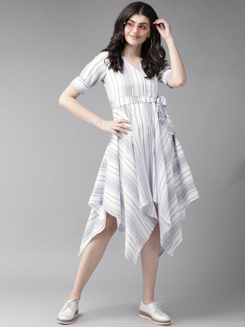 Striped high shop low dress