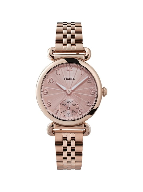 Timex Rose Gold-Tone Dial Women Watch - TW2T88500