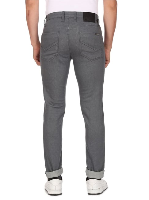 Buy Arrow New York Grey Cotton Skinny Fit Jeans for Mens Online