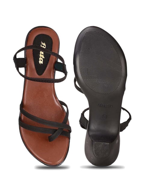 Buy Bata Women's Black Ankle Strap Sandals for Women at Best Price
