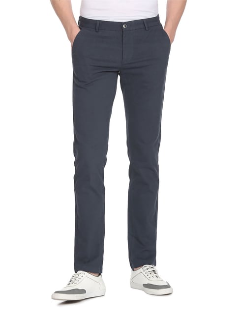 Arrow Sport Blue Cotton Slim Fit Chinos