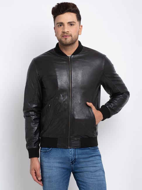 Mitchell Leather bomber jacket - Jackets & Blazers | Sandro Paris