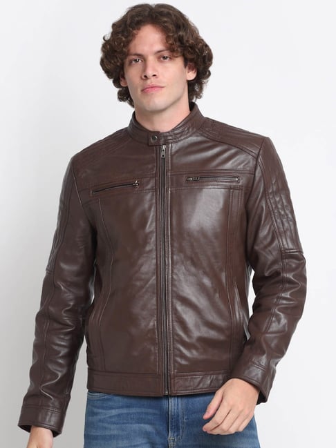Men's Lapel Collar Lambskin Leather Jacket | Latest Collection
