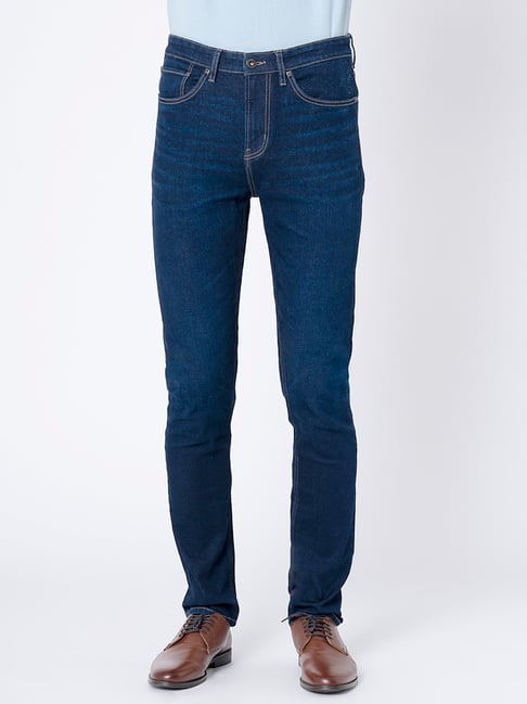 Red Tape Dark Blue Skinny Fit Lightly Washed Jeans