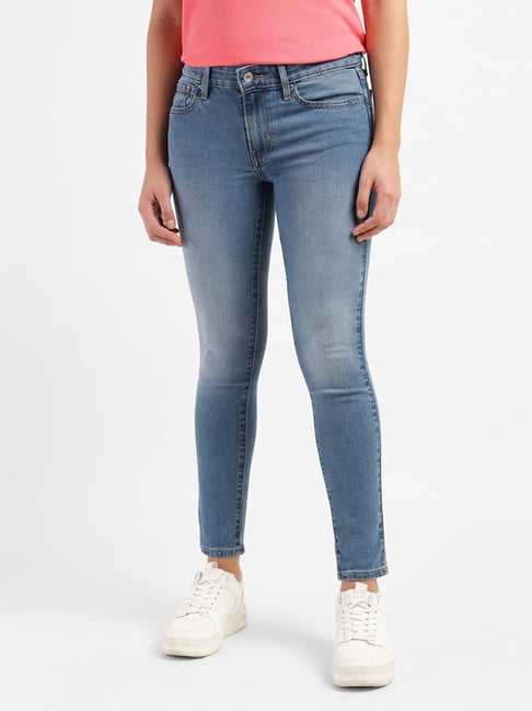 Buy Levi's 711 Blue Skinny Fit Lightly Washed Jeans for Women's