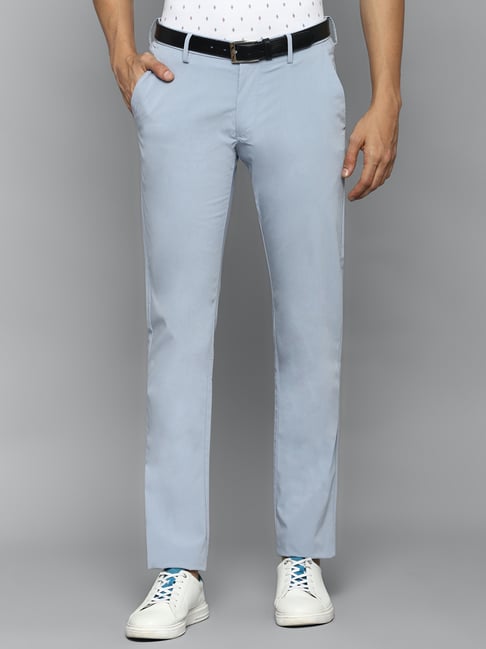 Allen Solly Casual Trousers  Buy Allen Solly Men Blue Slim Fit Solid  Casual Trousers Online  Nykaa Fashion