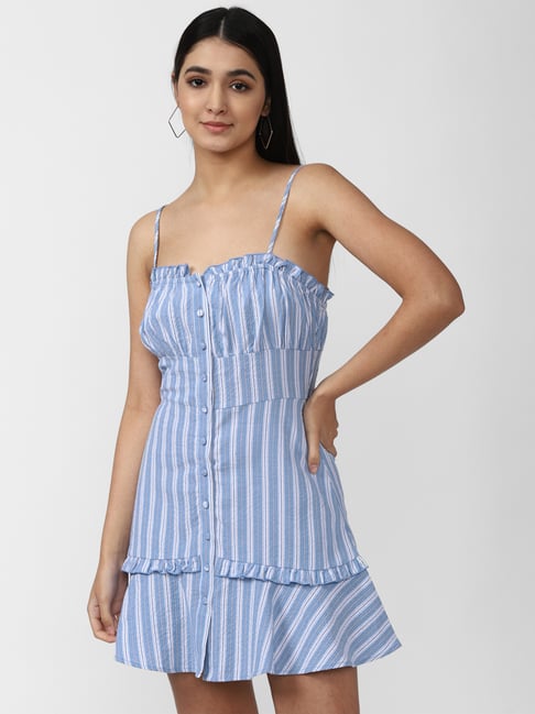 Forever 21 blue striped hot sale dress