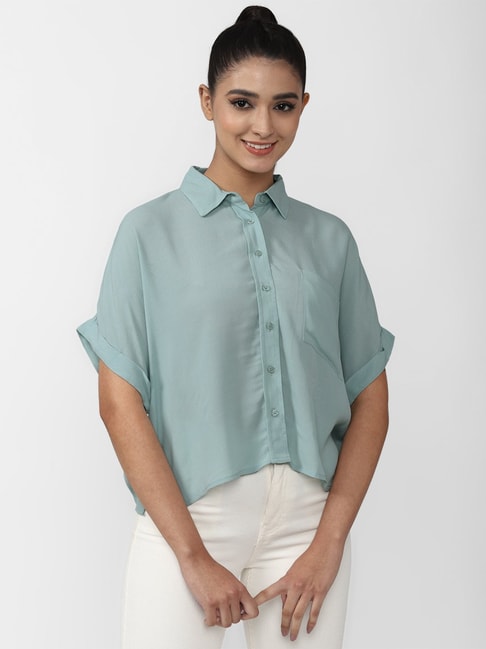 Forever 21 Green Regular Fit Shirt Price in India