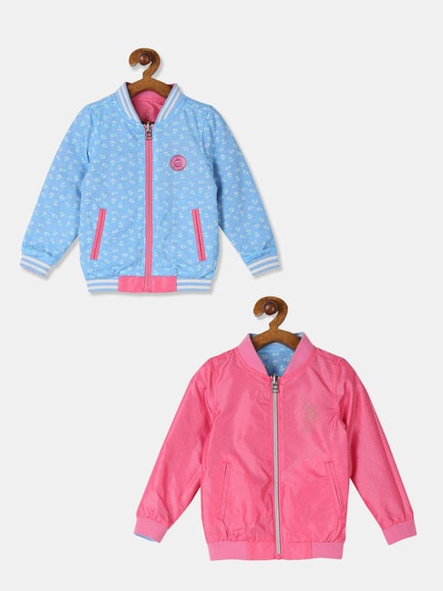 Buy U.S. Polo Assn. Kids Full Sleeves Reversible Bomber Jacket for Girls Clothing Online Tata CLiQ