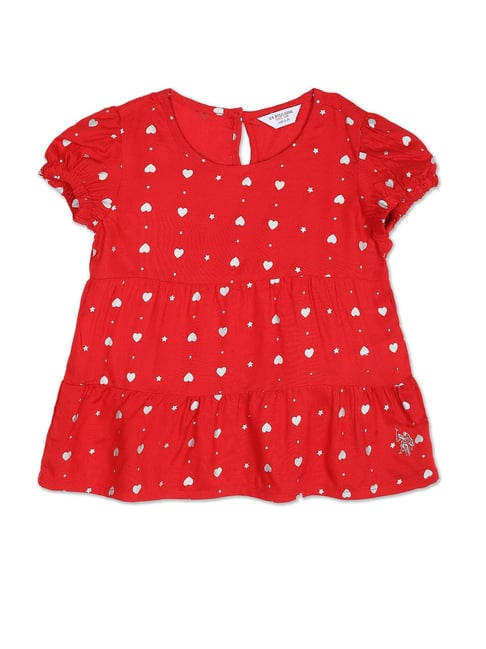 U S Polo Assn U.S. Polo Assn. Kids Red Printed Top