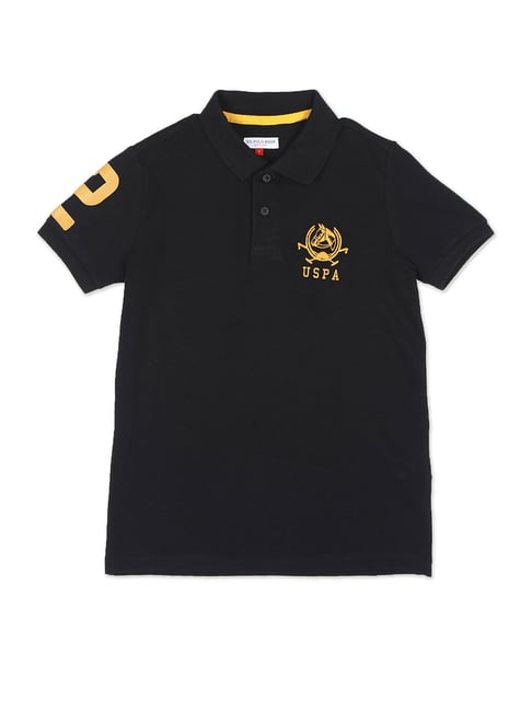 U S Polo Assn U.S. Polo Assn. Kids Black Solid Polo T-Shirt