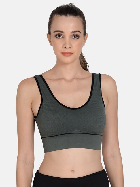 mod & shy Green Removable Padded Sports Bra Price in India