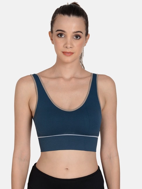 mod & shy Navy Removable Padded Sports Bra Price in India
