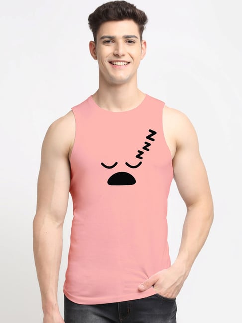 Buy Friskers Coral Cotton Slim Fit Printed Vests for Mens Online