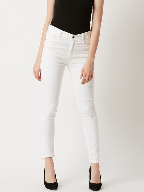 Miss Chase White Skinny Fit High Rise Jeans