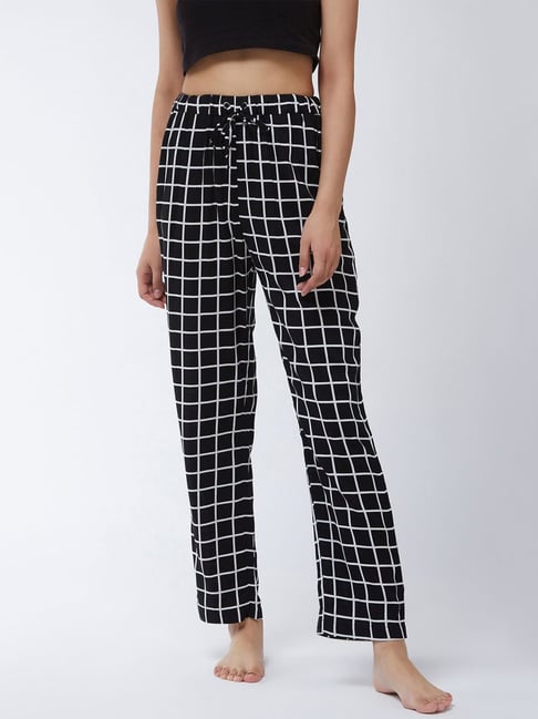 Miss Chase Black Cotton Chequered Pyjamas-picture-22
