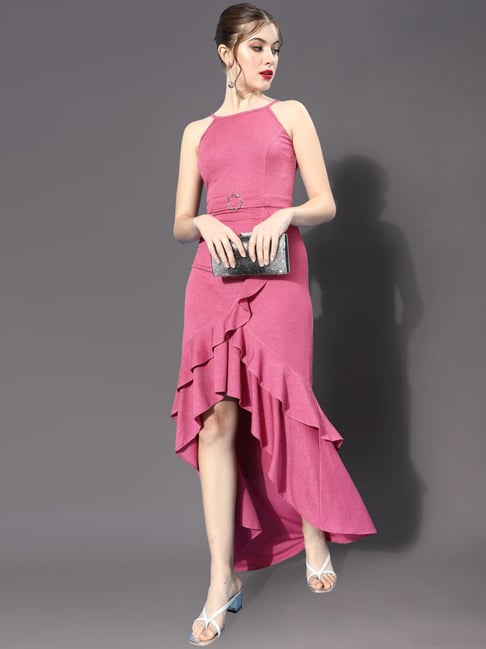 Miss Chase Pink High-low Dress Price in India