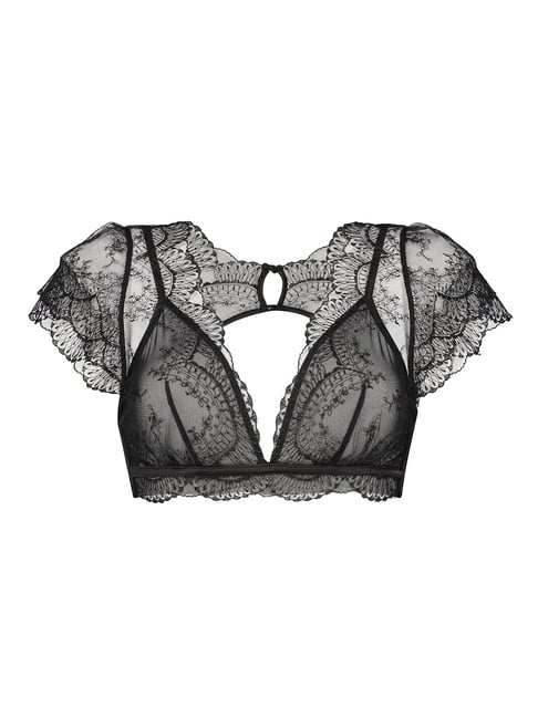 Hunkemoller Black Non-Wired Non-Padded Bralette Bra