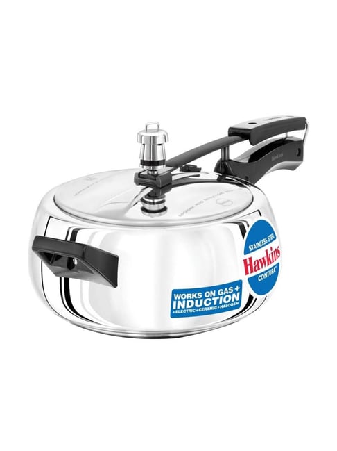 Hawkins Silver Stainless Steel Induction Compatible Pressure Cooker (3.5 L) - Set of 1