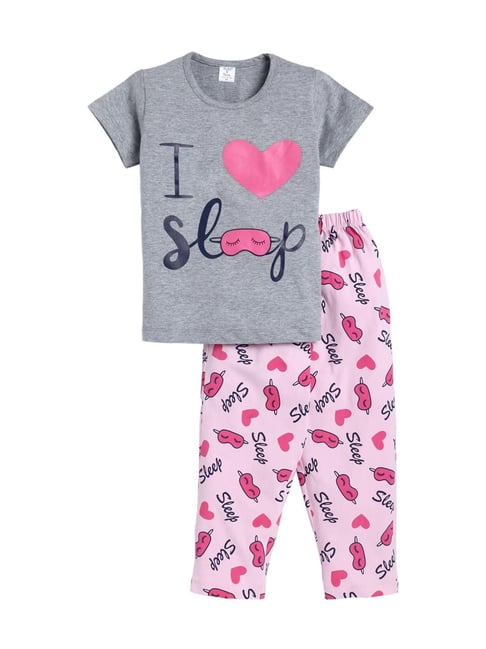 Betty Boop Betty Rocks Capri Pajama Set, Grey/Pink, Cotton, S, M, L, XL