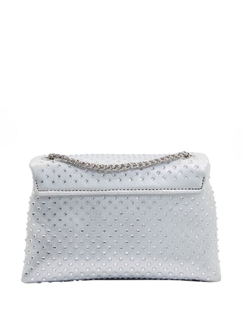 Buy DUNE LONDON Silver Embellished Medium Sling Handbag Online At Best