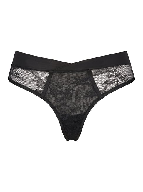 Hunkemoller Black Lace Thongs Price in India