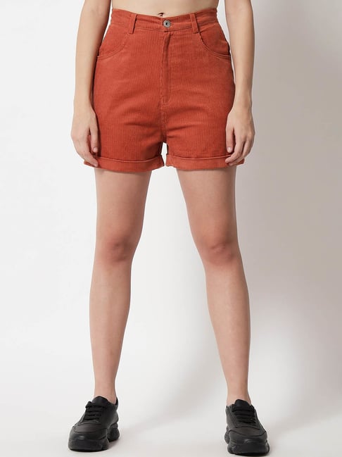 Trend Arrest Rust High Rise Shorts