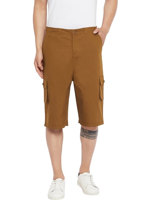 Hypernation Mustard Regular Fit Cargo Shorts-picture-38
