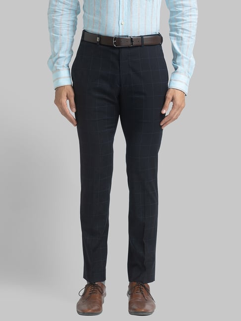 Park Avenue Navy Blue Trousers - Buy Park Avenue Navy Blue Trousers online  in India