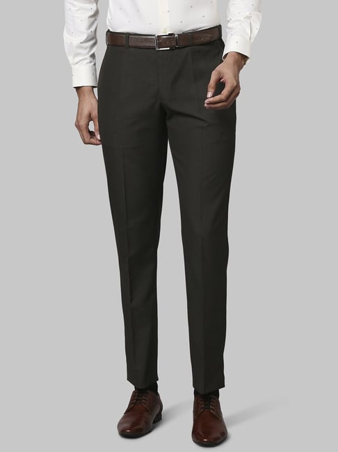Buy Cantabil Navy Blue Cotton Regular Fit Trousers for Mens Online @ Tata  CLiQ