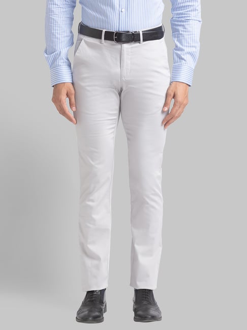 Park Avenue Grey  Regular Fit Trousers