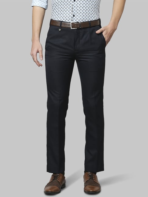 Buy Park Avenue Slim Fit Men Blue Trousers Online at desertcartUAE