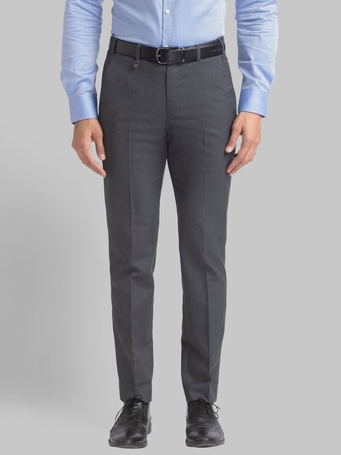 Park Avenue Grey  Regular Fit Trousers