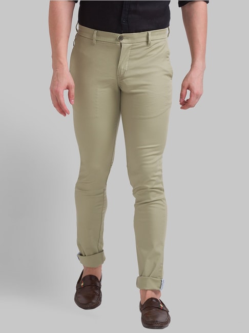 Ruggers Casual Trousers : Buy Ruggers Men Light Green Flat Front Solid  Cotton Stretch Casual Trousers Online | Nykaa Fashion