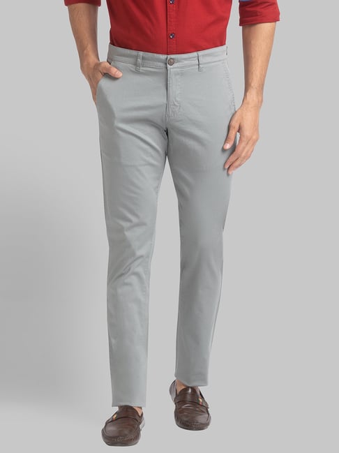 Buy Mr Bowerbird Men Charcoal Grey Tapered Fit Checked Regular Trousers  online  Looksgudin