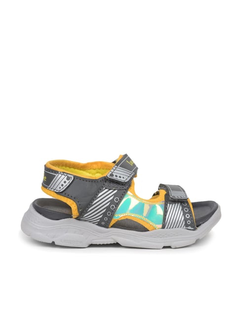 Lucy & Luke By Liberty Kids Grey & Yellow Floater Sandals