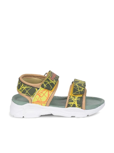 Lucy & Luke By Liberty Kids Green & Yellow Floater Sandals