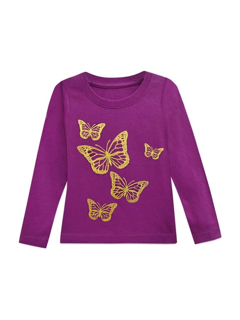A.T.U.N. Kids Purple Cotton Printed Full Sleeves Tee-picture-27