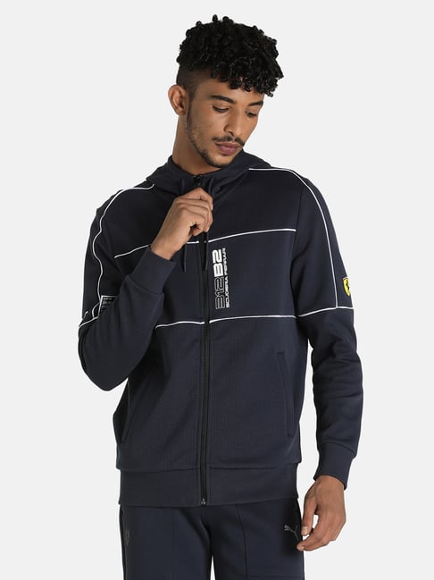 Puma Motorsport Blue Full Sleeves Hooded Jacket