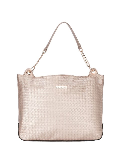 Caprese Golden Solid Medium Shoulder Bag