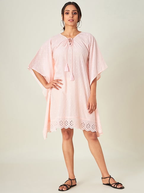 Buy The Kaftan Company Light Pink Kaftan Dress for Women's Online