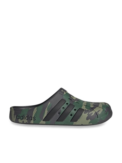 Adidas Men's Adilette Clog Black & Green Slides